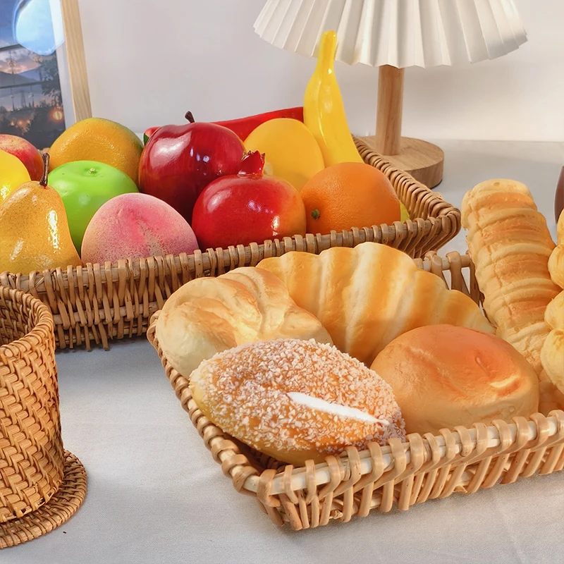 Long-square shape willow storage trays simple home storage tray   various sizes  Basket Gem 1