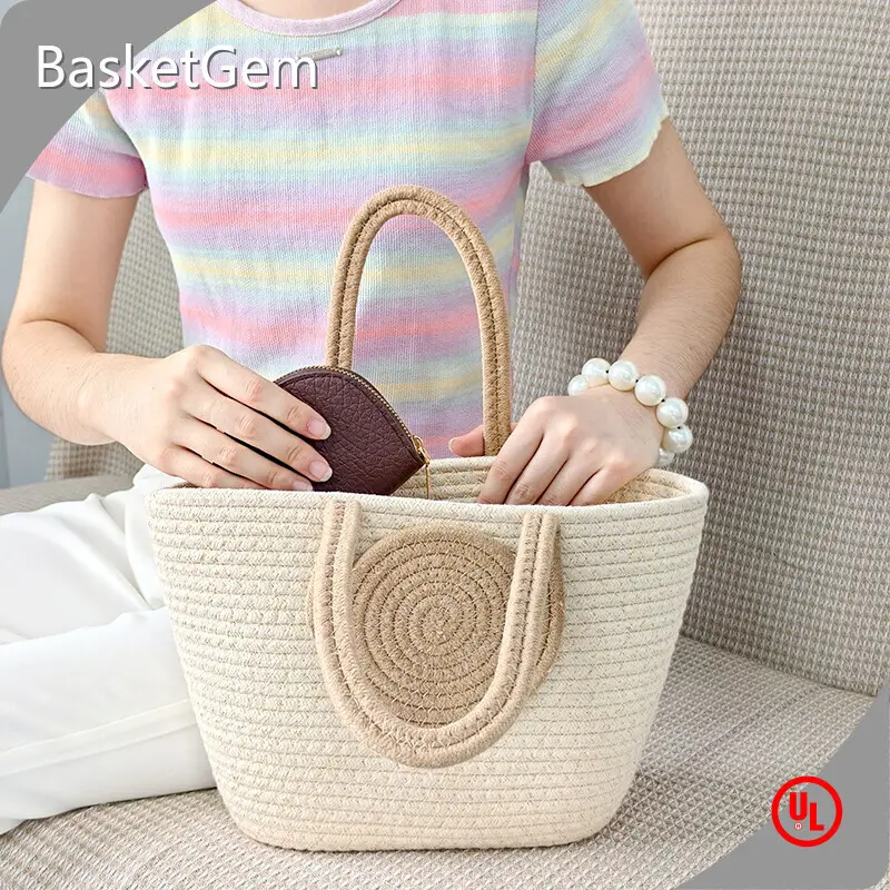 Crochet Cotton Tote Bag by BasketGem 1