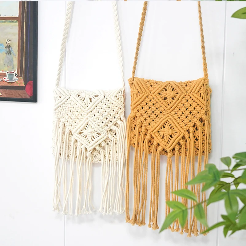 Bolsa de algodón Fringe Bolsa de algodón de cuerpo cruzado Classical One-Ho-Hourder Beach Bolsa 1