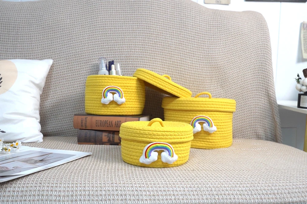 Cotton woven storage basket, three models, foldable storage basket, source factory 1