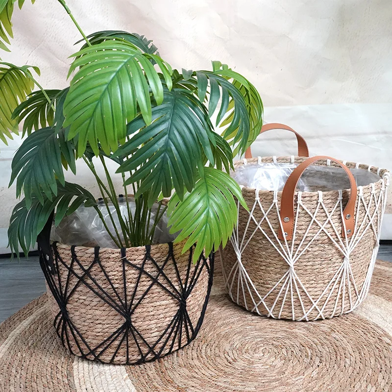 Straw-woven flower pot   Biodegradable and eco-friendly flower pot Direct supply from the manufacturer 1