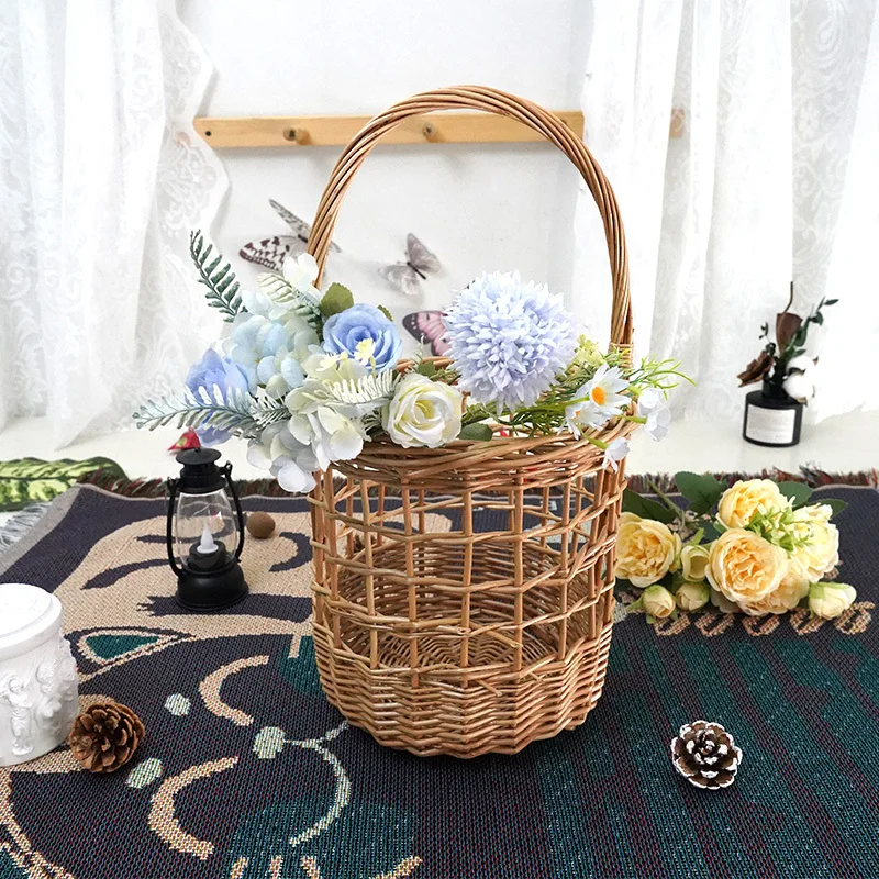 Willow-woven storage basket Hand-woven Multifunctional storage Pastoral style 1