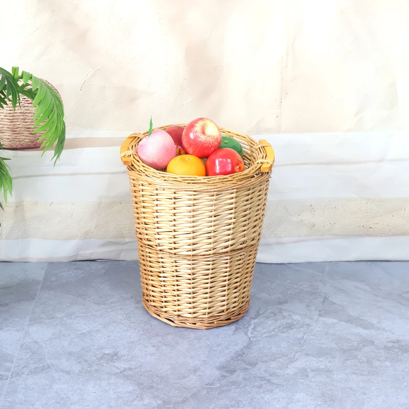 Basketgem Wicker storage basket, reinforced frame, unpainted and original 1