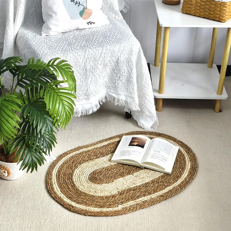 Oval halmmatta med pastoral stil 1