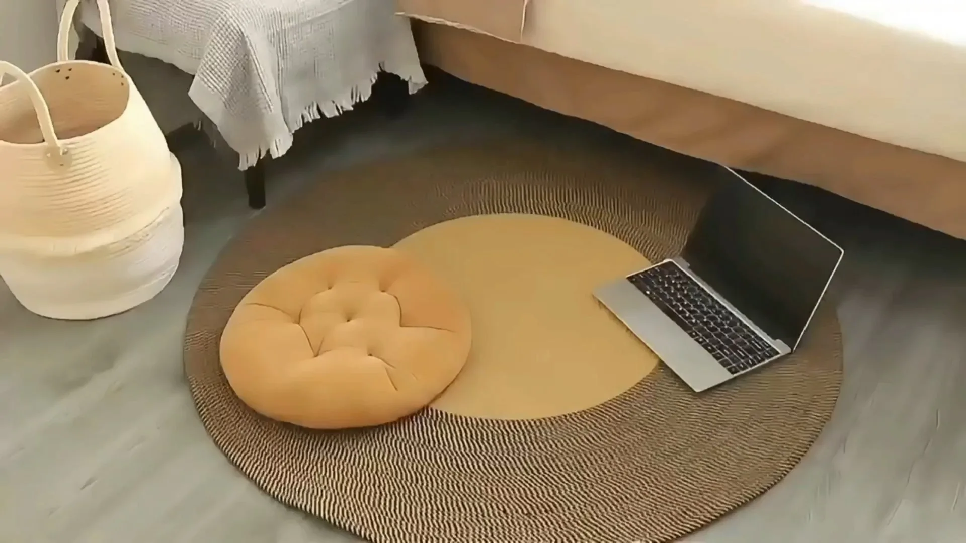 Classical style round shape cotton rope rug with various sizes-couch cushions 1