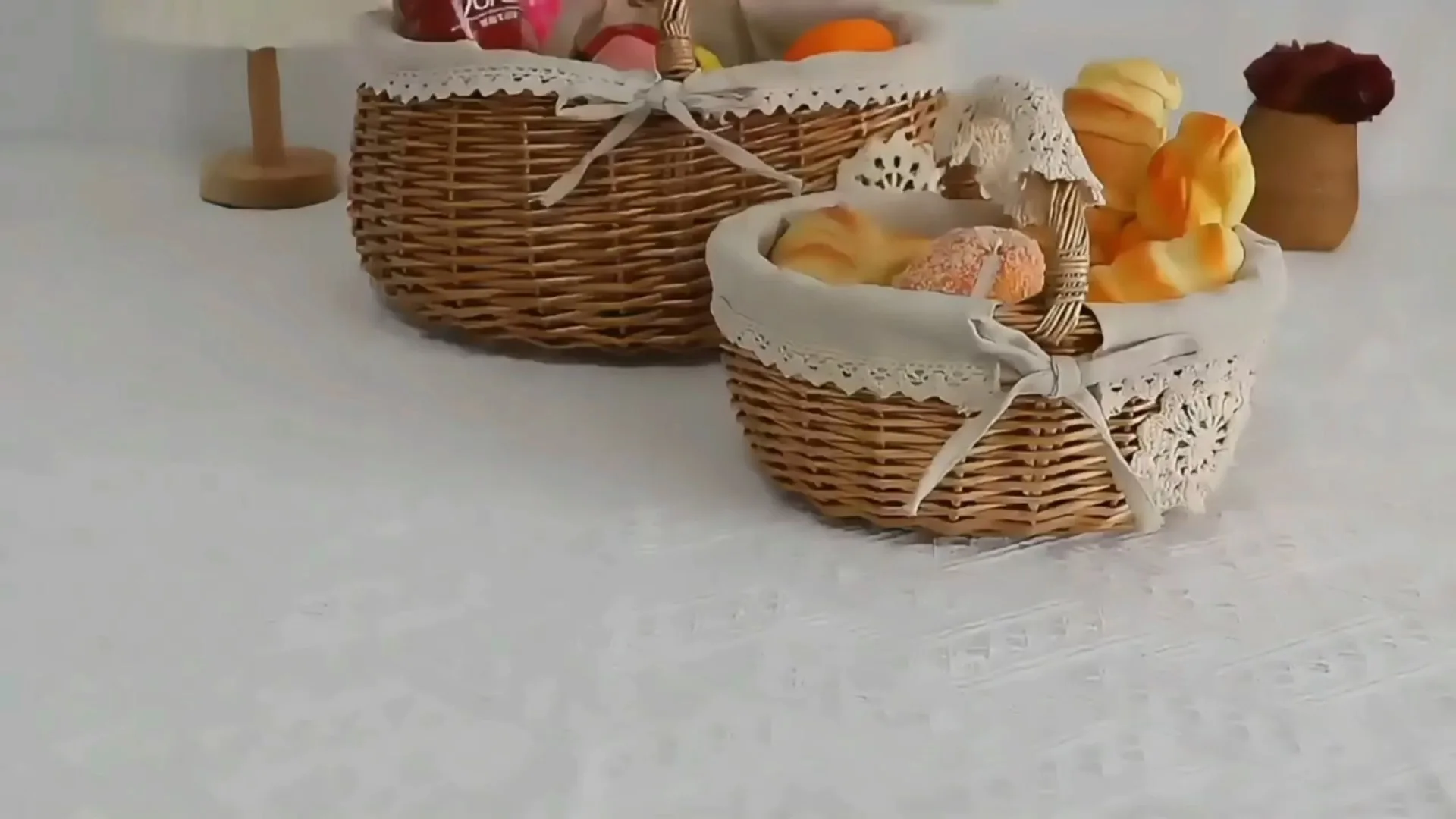 Pastoral stil Willow Picnic Basket- snacks och fruktkorg Stöd OEM och ODM 1