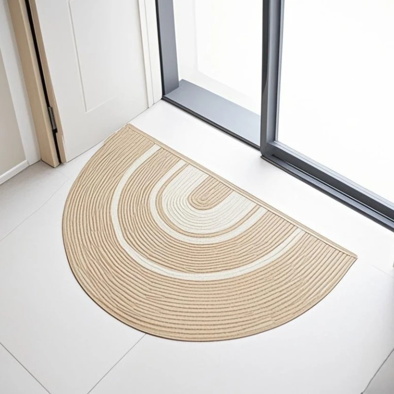 Straw rug indoor semi-circular design entrance door rug customizable size 1
