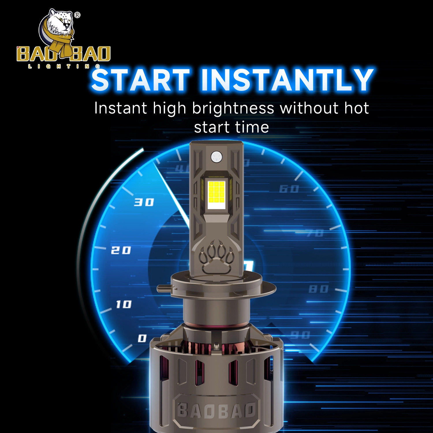BAOBAO BB1934 120W White Bright Metal 2 Copper LED Headlight Bulb 1