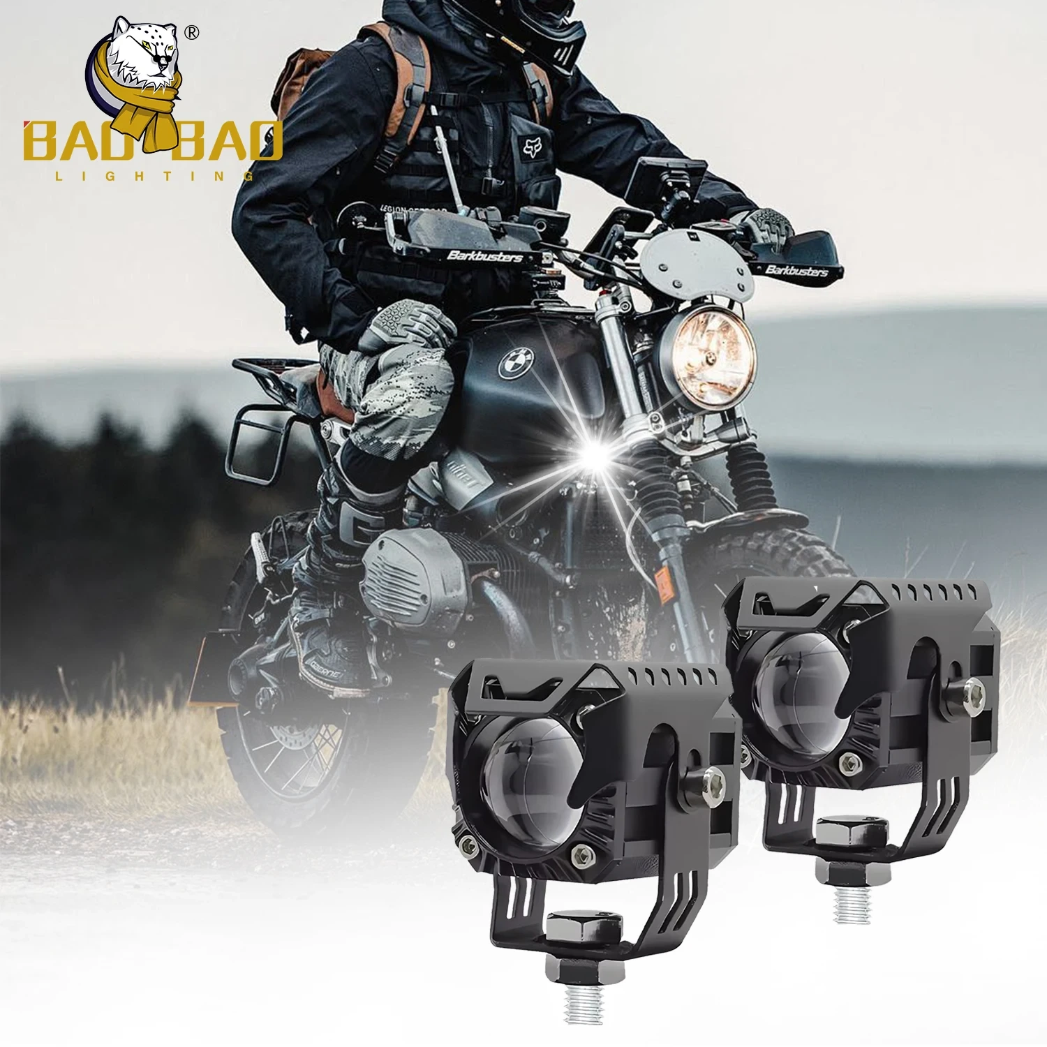 Baobao Bb1831 Spotlight System Dual Color Fog Light Mini Driving Bike Auxiliary Led Light Para sa Mga Motorsiklo 1