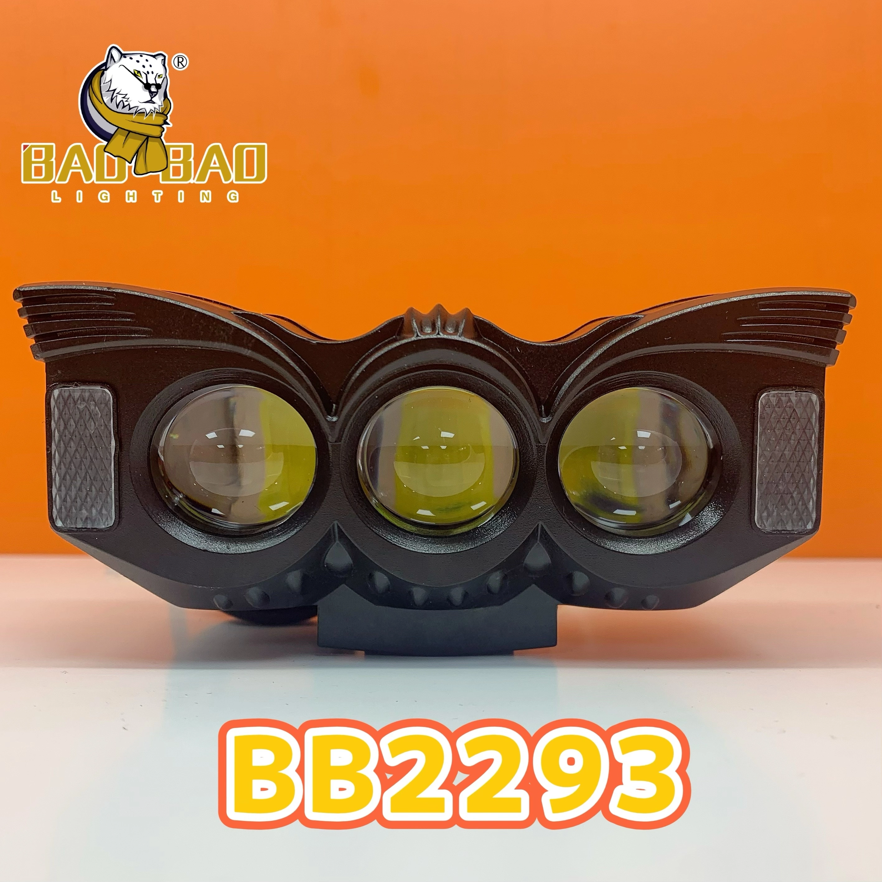 BAOBAO BB2293 3 Lens White Yellow Dual Color Mini Lights Sport Bike LED Motorbike Spotlight 1