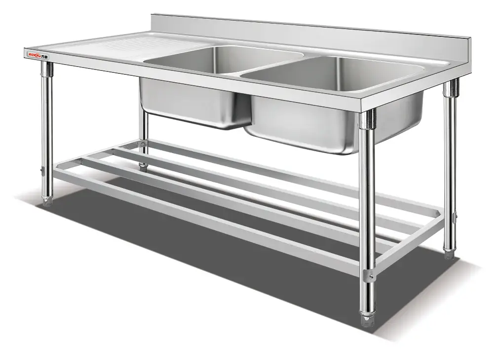 WANCHU Stainless Steel Double Commercial Sink Modernmanufacturing 6