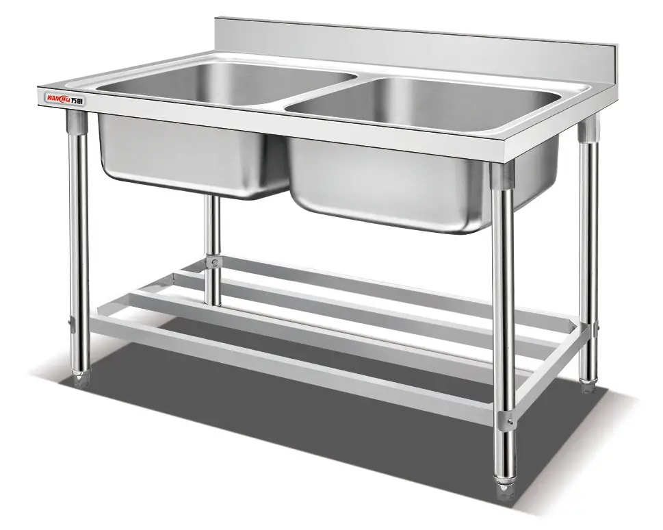 WANCHU Stainless Steel Double Commercial Sink Modernmanufacturing 3