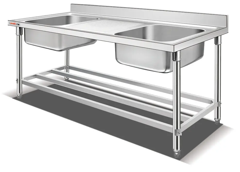 WANCHU Stainless Steel Double Commercial Sink Modernmanufacturing 5