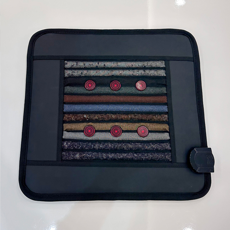 Esterilla térmica iLUXRED PEMF de 50 x 50 cm con almohadilla térmica infrarroja lejana de 660 nm y función de apagado automático con jade natural 6