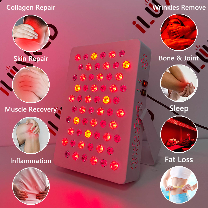 iLUXRED 300W 5 longitudes de onda Luz antes y después de la terapia de luz infrarroja Beneficios para la piel 9