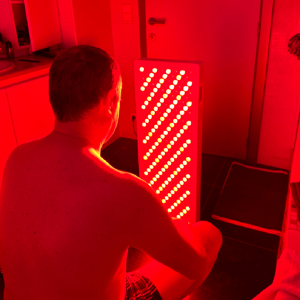 Dispositivo de terapia infrarroja muy grande móvil Terapia de luz roja para uso doméstico, incluido el soporte de pared 2