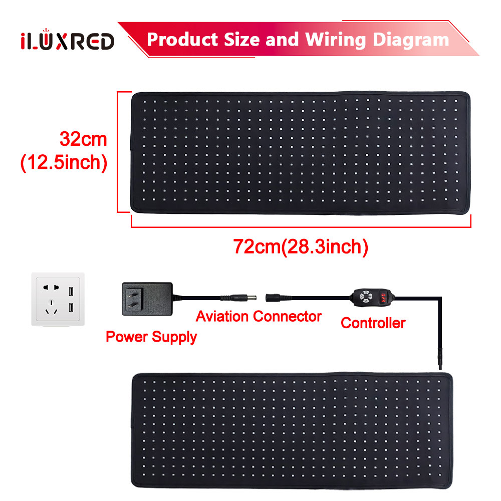 Portable Full Body Red Light Therapy Pad PDT LED Therapie Belt Red Light en Infrared Therapy Device voor pijnverlichting 6