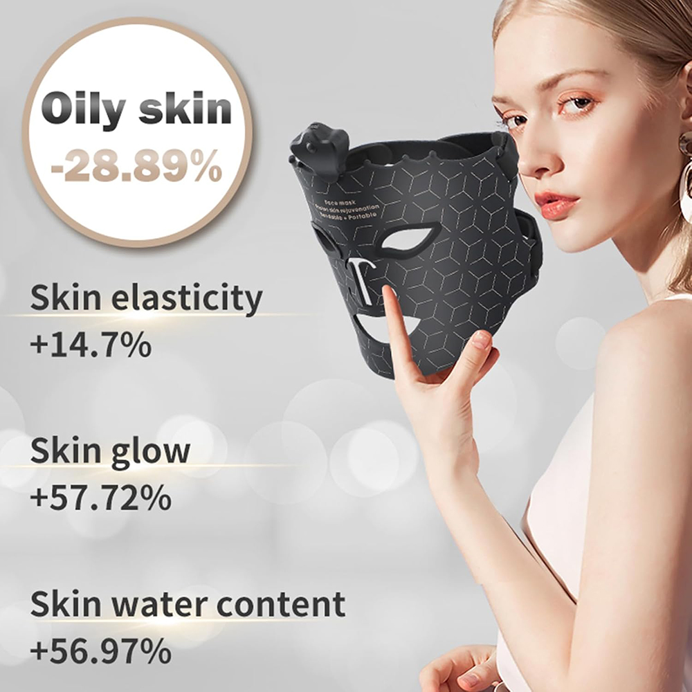 MASK-04 7 Colors Silicone Led Face Mask Facial Neck Red Light Therapy Mask for True Anti-Aging Skincare at Home and Travel 8