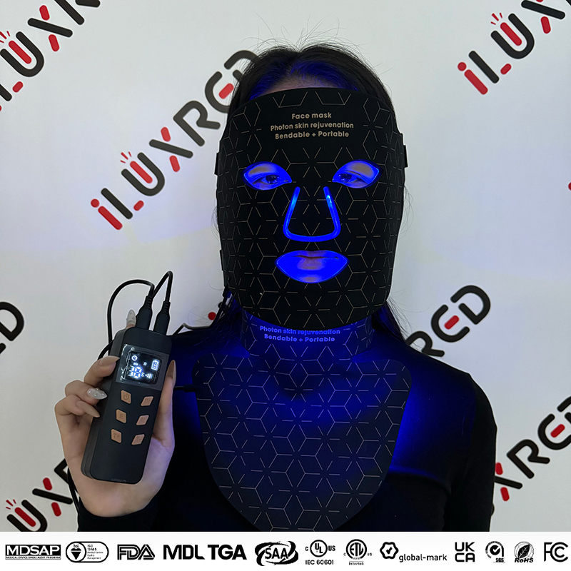 MASK-03 660nm Led Mask Face Light Therapy Red Led Light Photon Near Infrared Blue Led Mask Face Silicon Red Infrared 1
