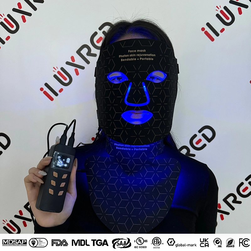 MASK-03 660nm Led Mask Face Light Therapy Red Led Light Photon Near Infrared Blue Led Mask Face Silicon Red Infrared 1