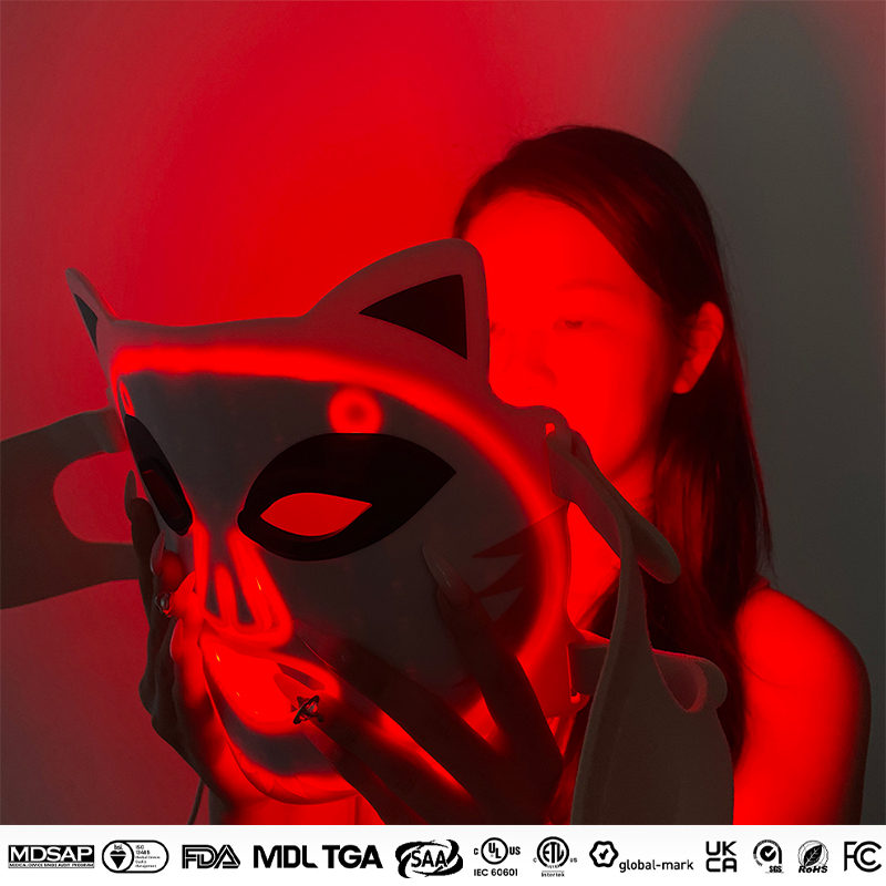 MASK-02 Led Mask Face Red Light Therapy Silicone Material 4 Colors Adjustment Face for Neck Beauty Device 1