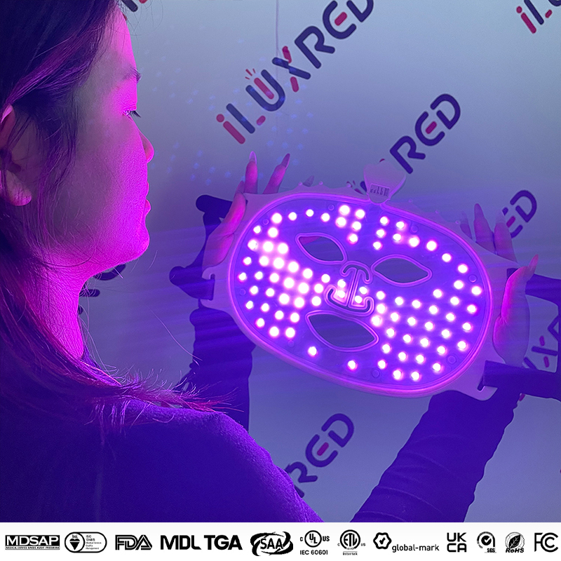 MASK-04 Silicone Red Led Light Photon Therapy Facial Beauty Mask Custom Logo 7 Colors Facial Skin Care Mask Anti Aging Face Mask 1
