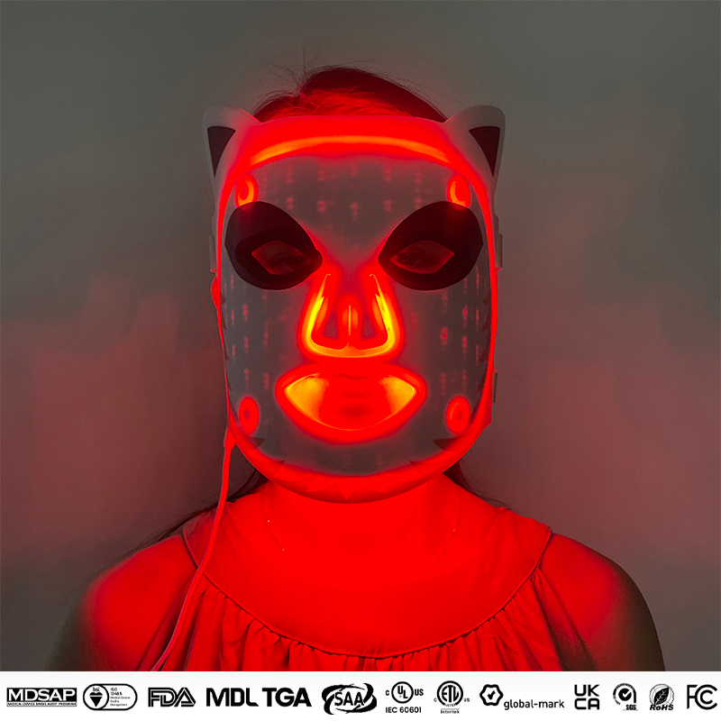 Máscara-02 LED Face Mask Skin Facial Beauty 4 Colors Photon Silicona Azul Infrarrojo de luz roja LED Terapia de luz roja Facera 1