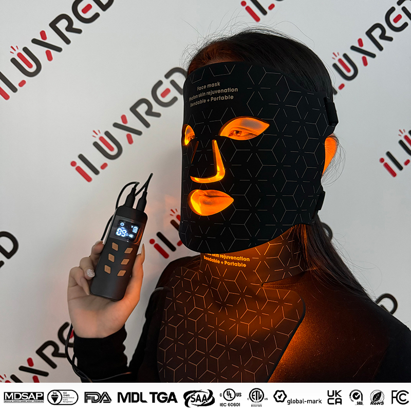 MASK-03 - Máscara de silicona para rostro, cuello y mentón con 4 LED de luz roja y 240 LED con infrarrojo cercano para rostro y pecho 1