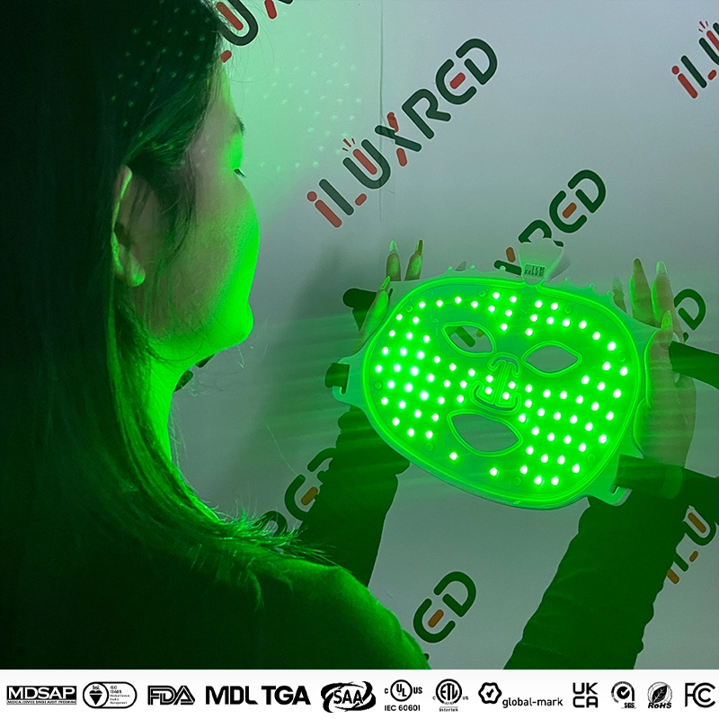 Máscara-04 Máscaras de cara LED de silicona de belleza Terapia de luz azul rojo de 7 colores máscara de cara LED para rejuvenecimiento de la piel del acné antihrinkle 1