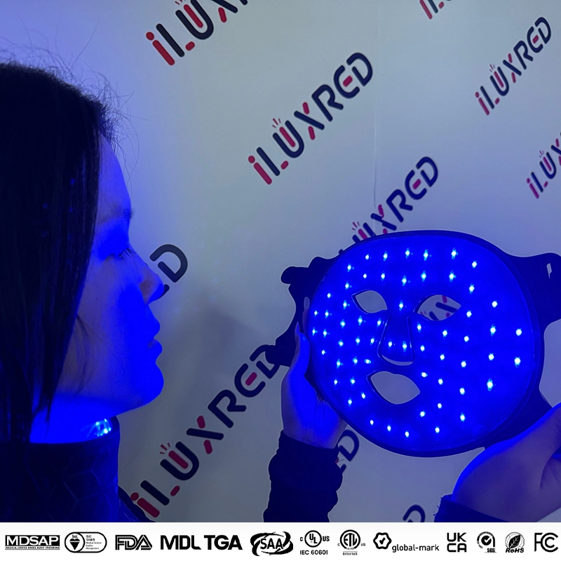 Masque-03 visage LED anti-âge masque la peau faciale beauté 4 couleurs Photon Silicone Blue infrarouge rouge LED Red Lightothérapie Face Masque Facemas 1