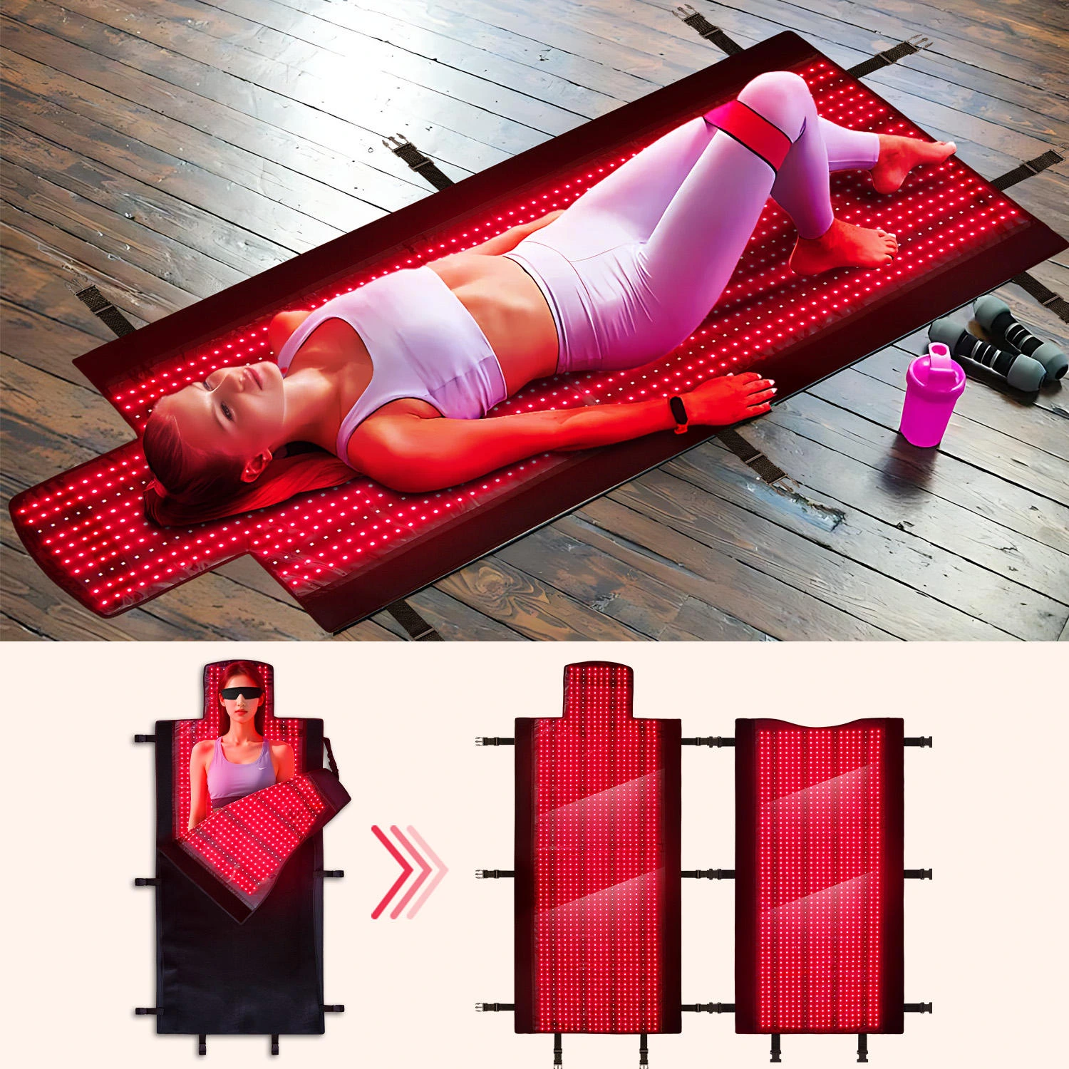 iLUXRED Ganzkörper-Infrarot-LED-Lichttherapiegerät, intelligente Steuerung, LED-Pulslichttherapie, Schlafdecke, Tasche zur Erholung 1