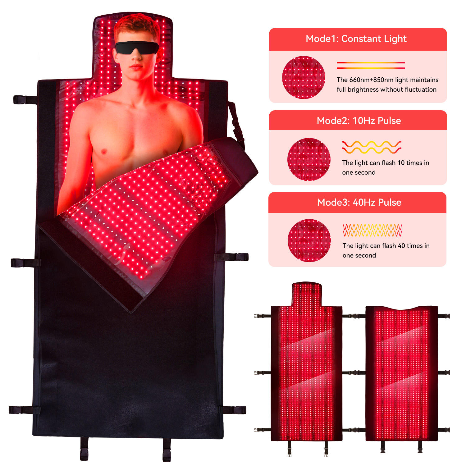 iLUXRED Hochleistungs-Ganzkörper-Decke mit roter Infrarot-Lichttherapie, PDT-LED-Lichttherapie-Schlafsack zur Gewebeheilung 1