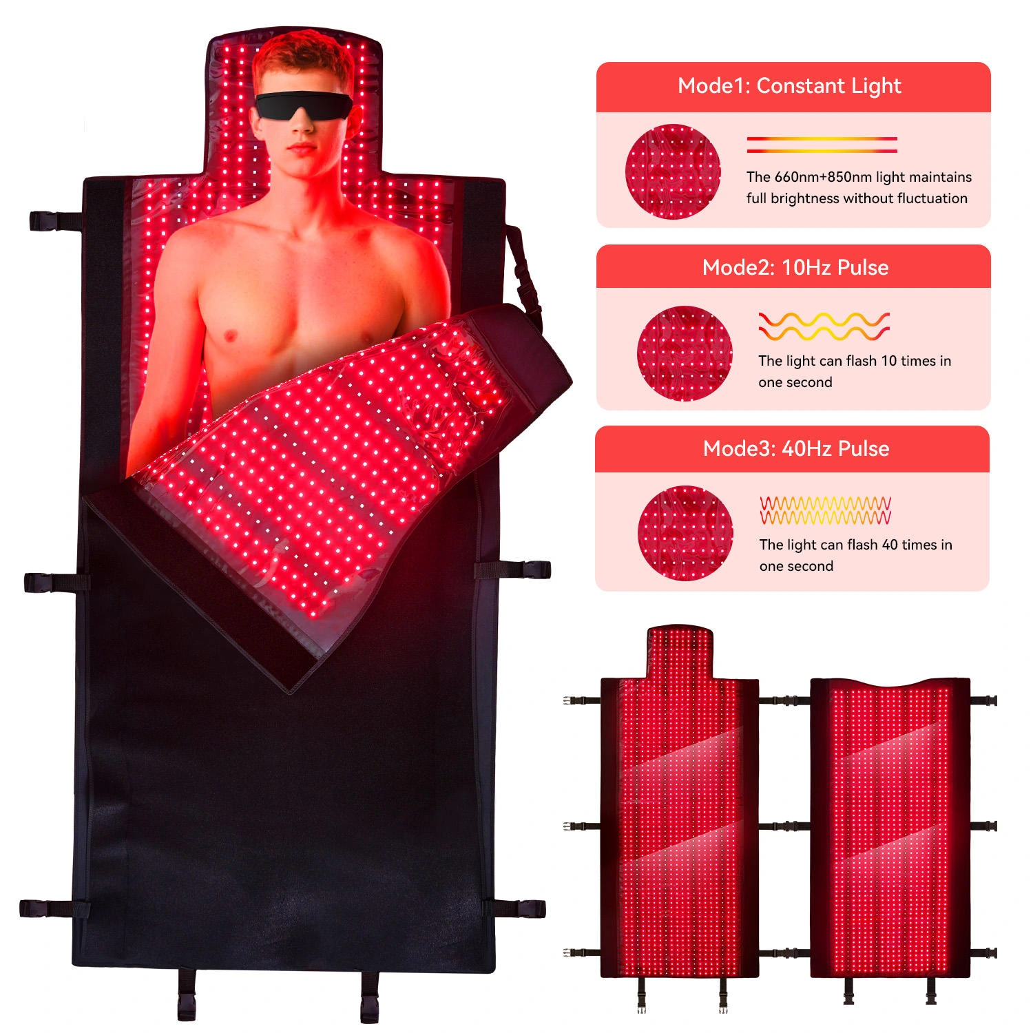 iLUXRED Hochleistungs-Ganzkörper-Decke mit roter Infrarot-Lichttherapie, PDT-LED-Lichttherapie-Schlafsack zur Gewebeheilung 1