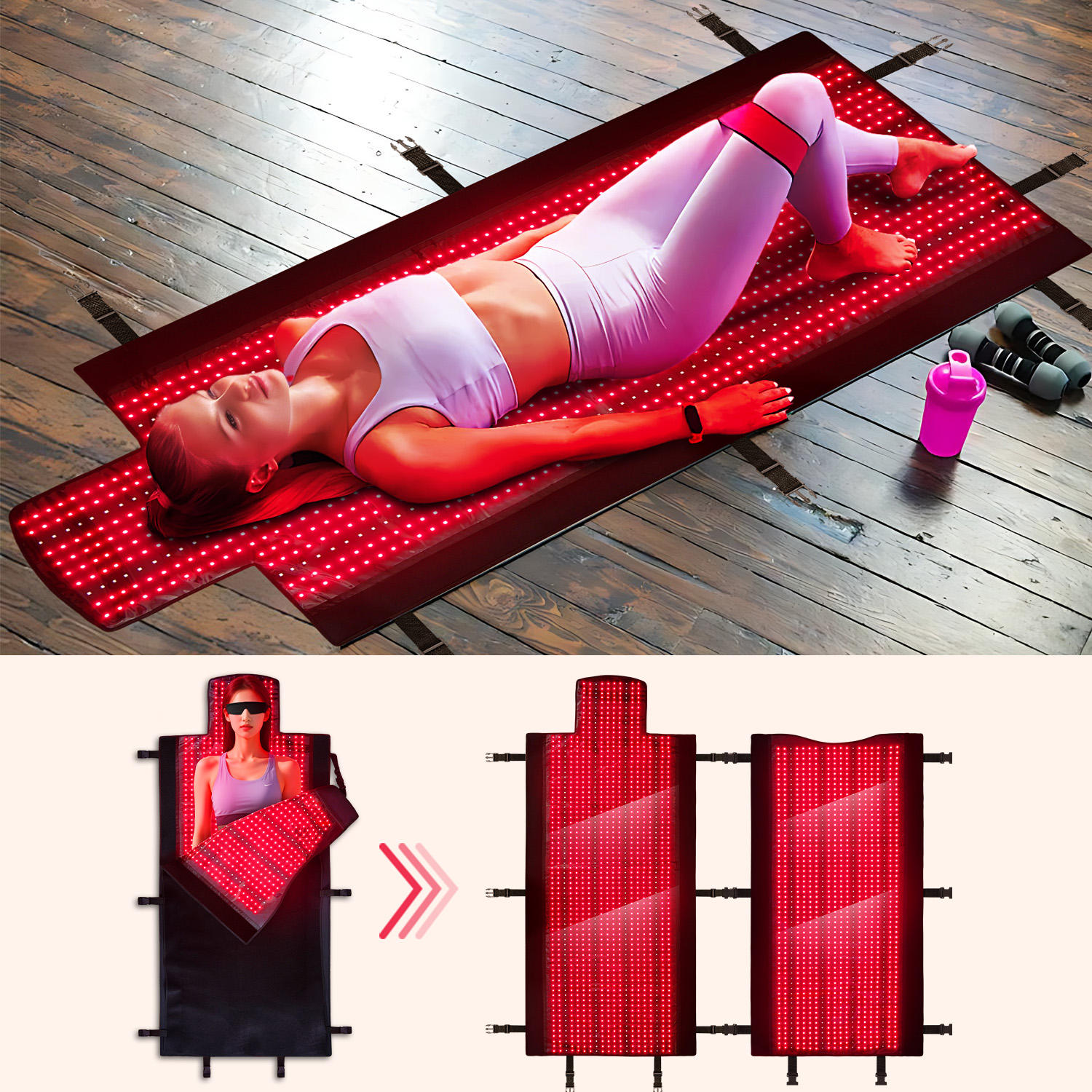 Red Light Therapy Sleeping Bag 660Nm 850Nm Full Body Infrared Mat Pain Relief Skin Care Home Spa Yoga Sauna Wellness Device 2