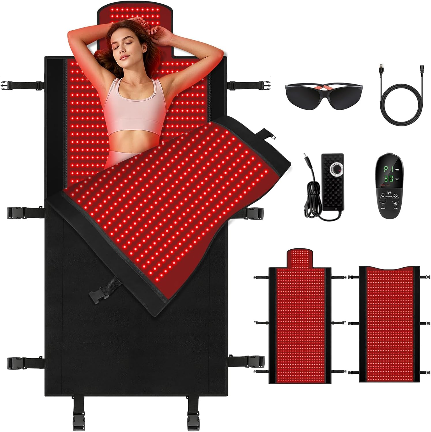 Cápsula de spa para el hogar iLUXRED de 660 nm y 850 nm, manta de sauna infrarroja de gran tamaño, saco de dormir de terapia de luz roja de cuerpo completo 2
