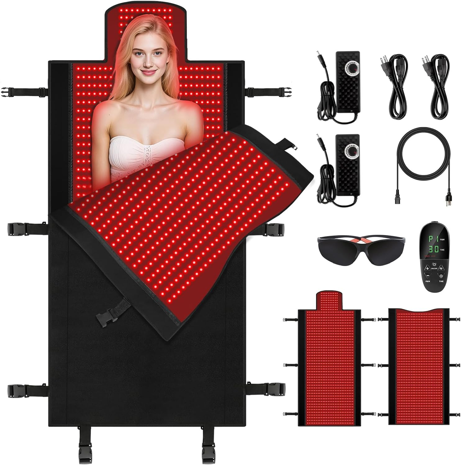 iLUXRED New Large LED Red Light Therapy Mats Infrared Sleeping Bag Devices Full Body Pain Relief Pads for Beauty &amp; Personal Care 2