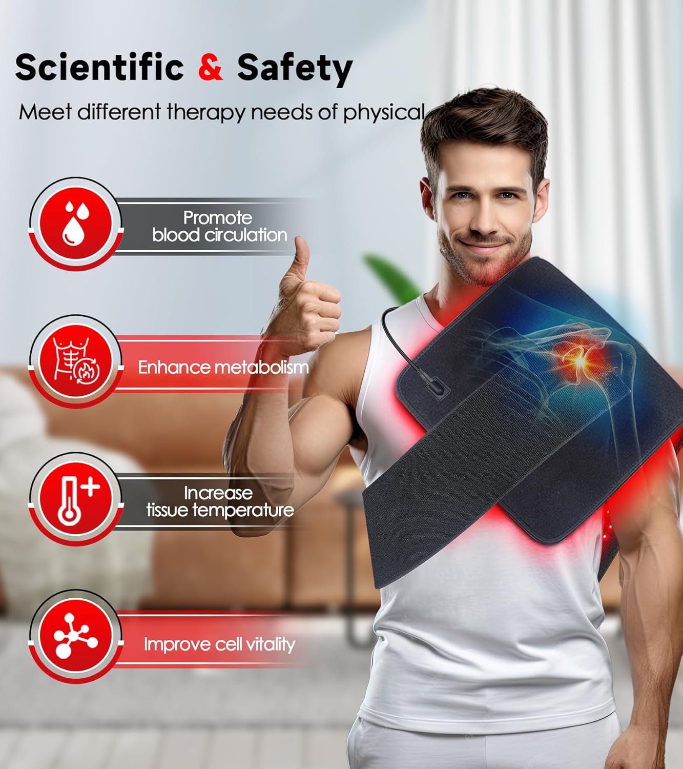 2025 Hot Selling Infrared Red Light Therapy Wrap Belt Home Use With Timer for Relaxing Muscle 2