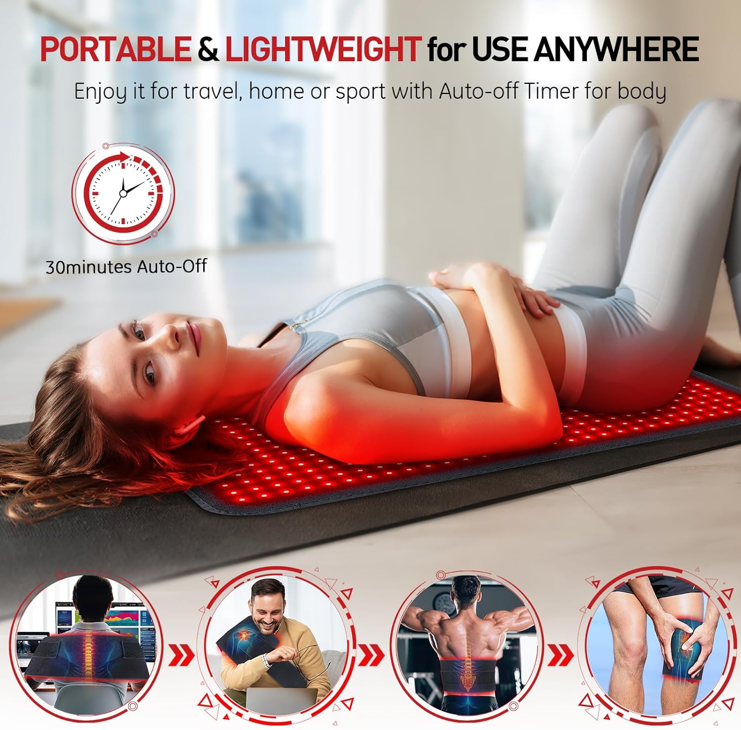 2025 Hot Selling Infrared Red Light Therapy Wrap Belt Home Use With Timer for Relaxing Muscle 4