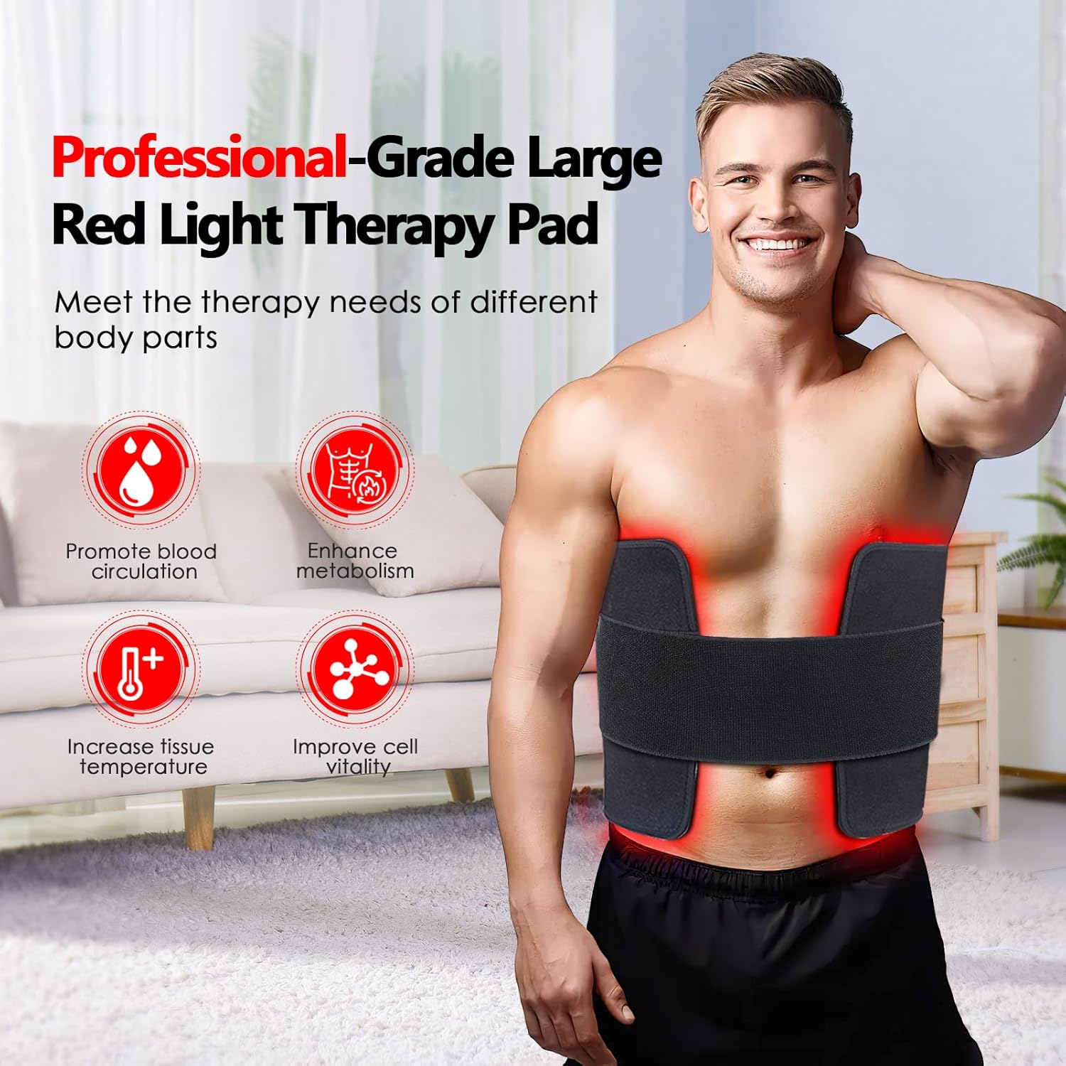 2025 Hot Selling Infrared Red Light Therapy Wrap Belt Home Use With Timer for Relaxing Muscle 7