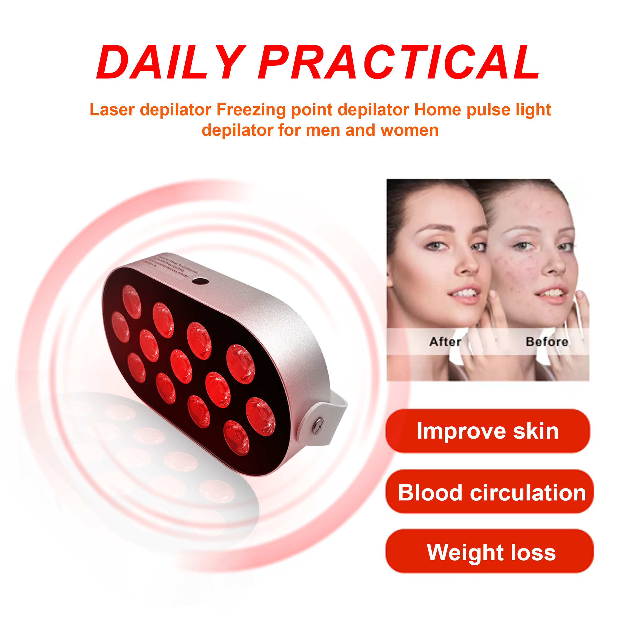 iLUX-MINI60-2 2 wavelength 660NM:850NM red light therapy panel built-in 5000 mAh battery 7