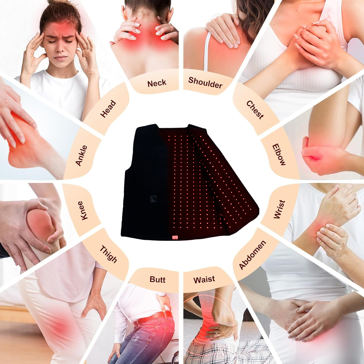 ILuxMJ-570-2 660nm 850nm Back Shoulder Pain Relief Red Light Therapy Vest for Body 7