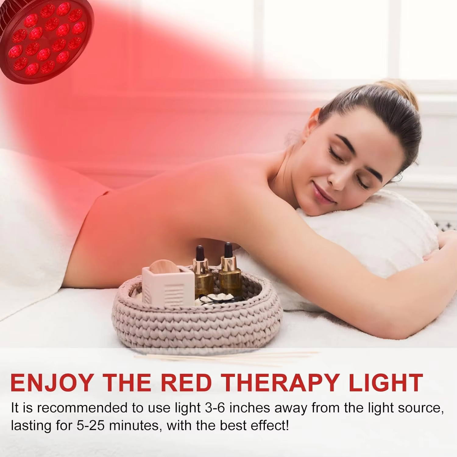 iLUXRED Lámpara portátil de terapia de luz roja PDT de 54 W, 660 nm, 850 nm, 18 bombillas de belleza 9