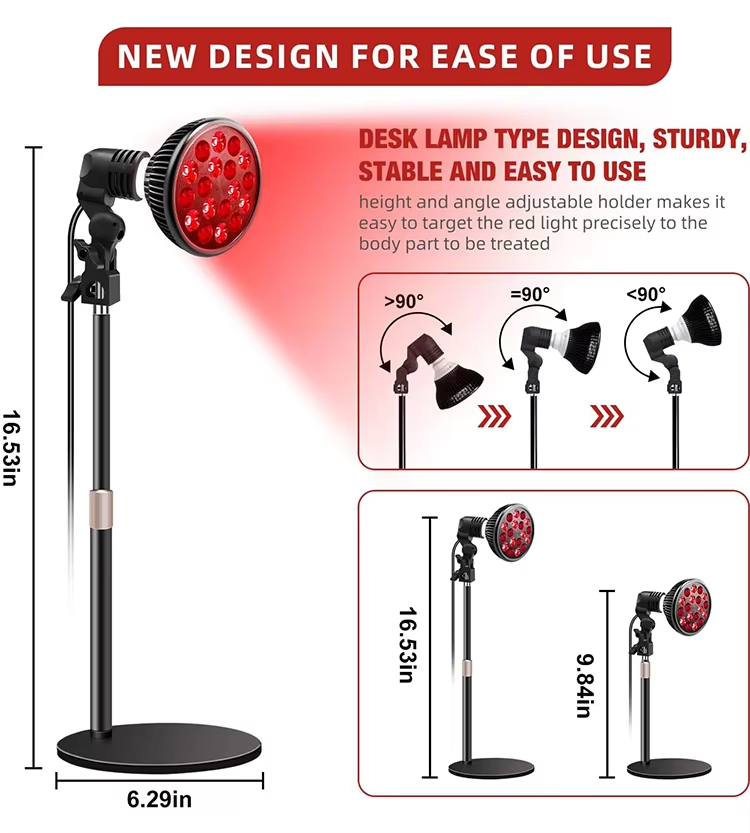 iLUXRED Lámpara portátil de terapia de luz roja PDT de 54 W, 660 nm, 850 nm, 18 bombillas de belleza 7