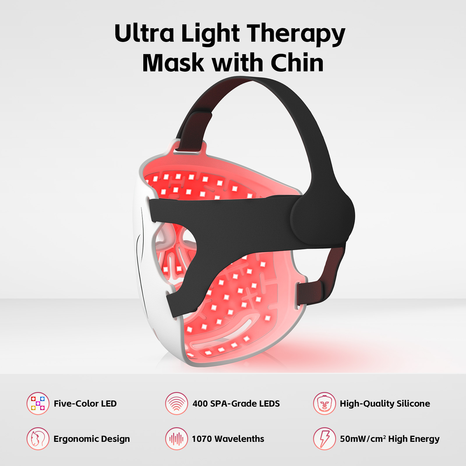 iLUXRED Mask-13 New Wireless 3D LCD Remote NIR Laser 1070nm Deep Cleansing Beauty Anti-aging Face Care Red Light Therapy LED Face Mask 1