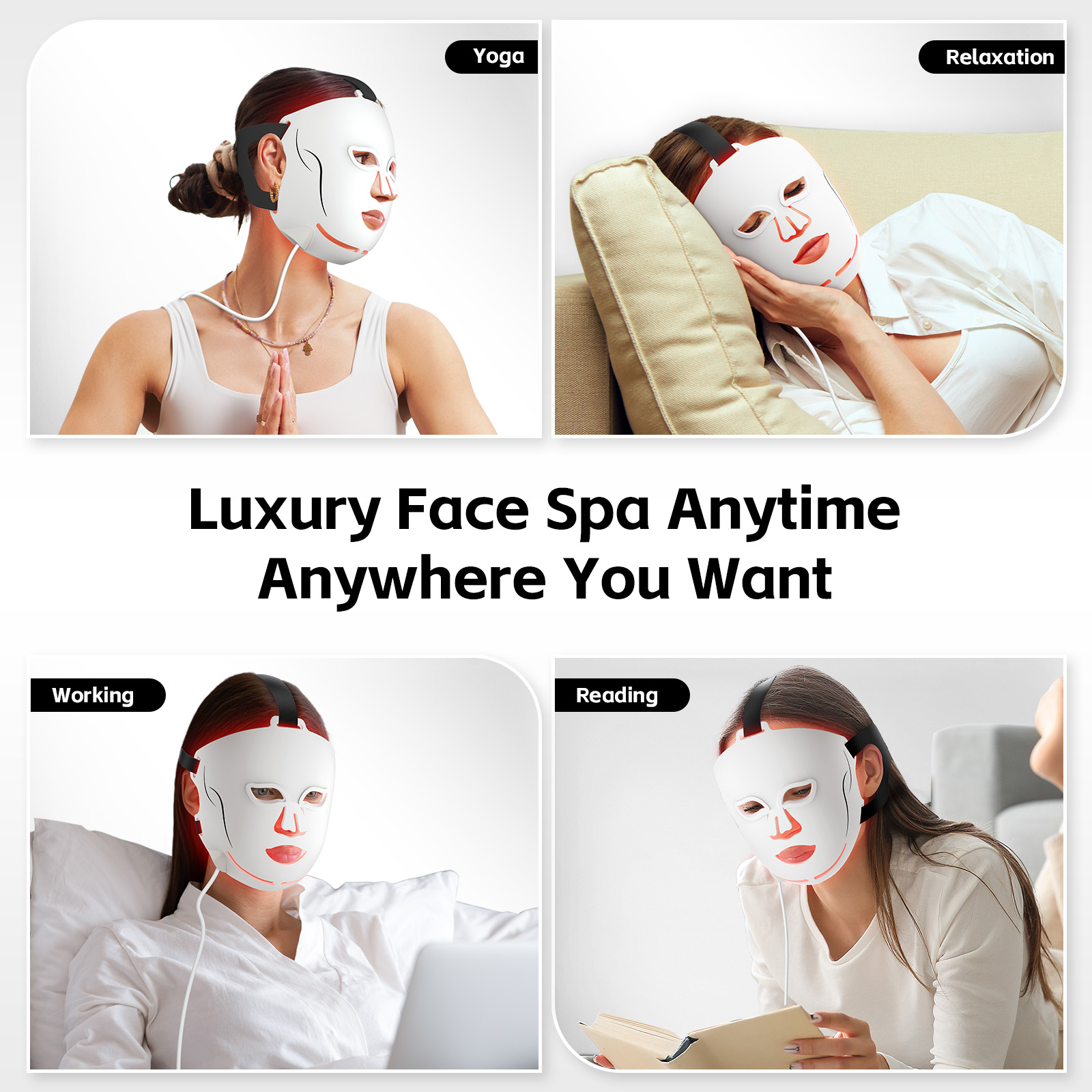 iLUXRED Mask-13 New Wireless 3D LCD Remote NIR Laser 1070nm Deep Cleansing Beauty Anti-aging Face Care Red Light Therapy LED Face Mask 7