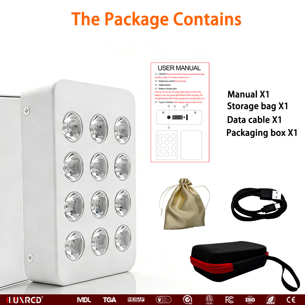 iLUXRED Mini60-3 Handheld PDT Machine OEM ODM Infared Device 660 850nm Infrared Light LED Red Light Therapy Panel Face 13