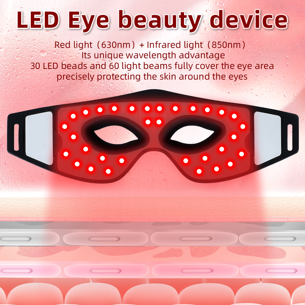 iLUXRED Mask-14 Silicone LED Indicated Red Light Therapy Glasses Eye Wrinkle Reduction Mood Boost Eye Bags Removal Face Target Area Waterproof 7