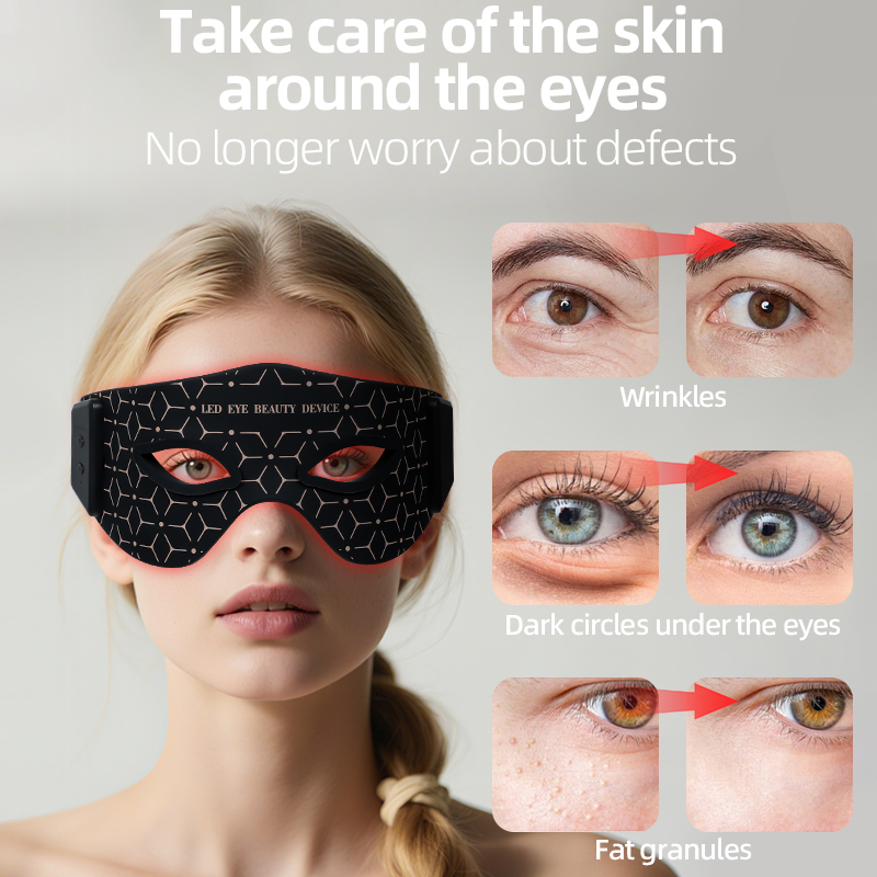 iLUXRED Mask-14 Silicone LED Indicated Red Light Therapy Glasses Eye Wrinkle Reduction Mood Boost Eye Bags Removal Face Target Area Waterproof 5