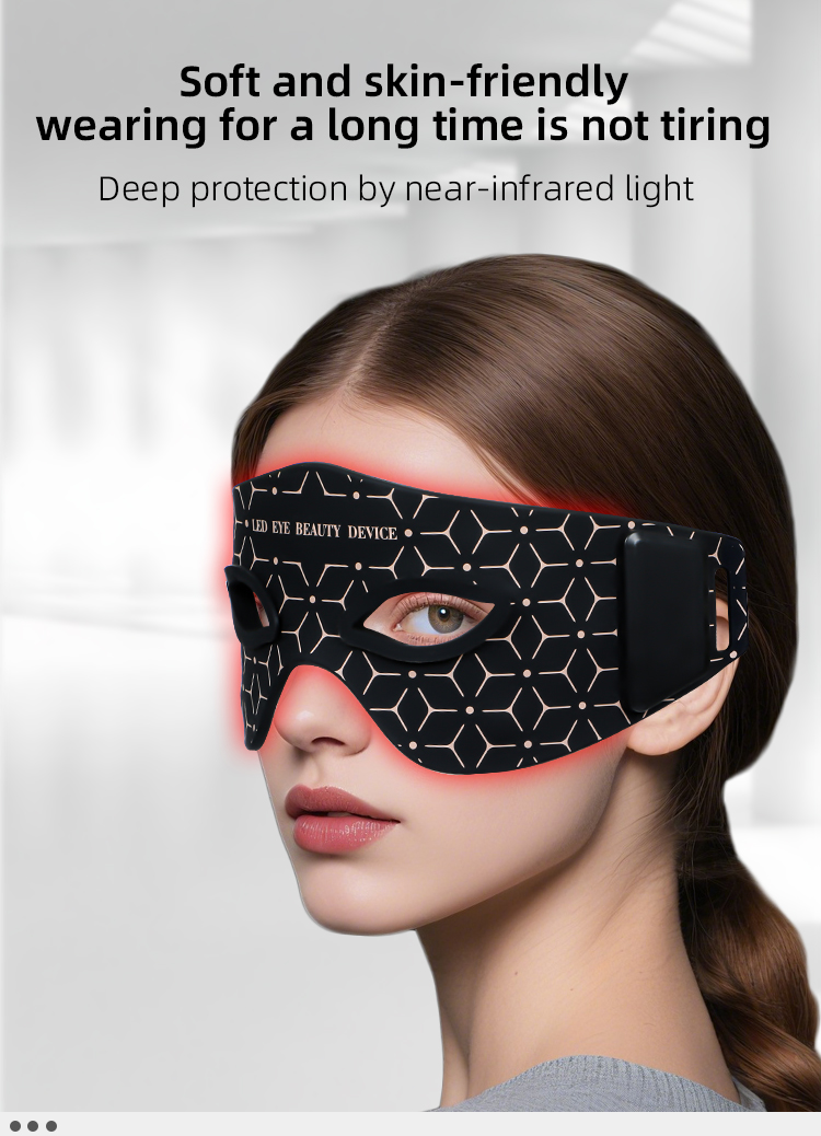iLUXRED Mask-14 Silicone LED Indicated Red Light Therapy Glasses Eye Wrinkle Reduction Mood Boost Eye Bags Removal Face Target Area Waterproof 3