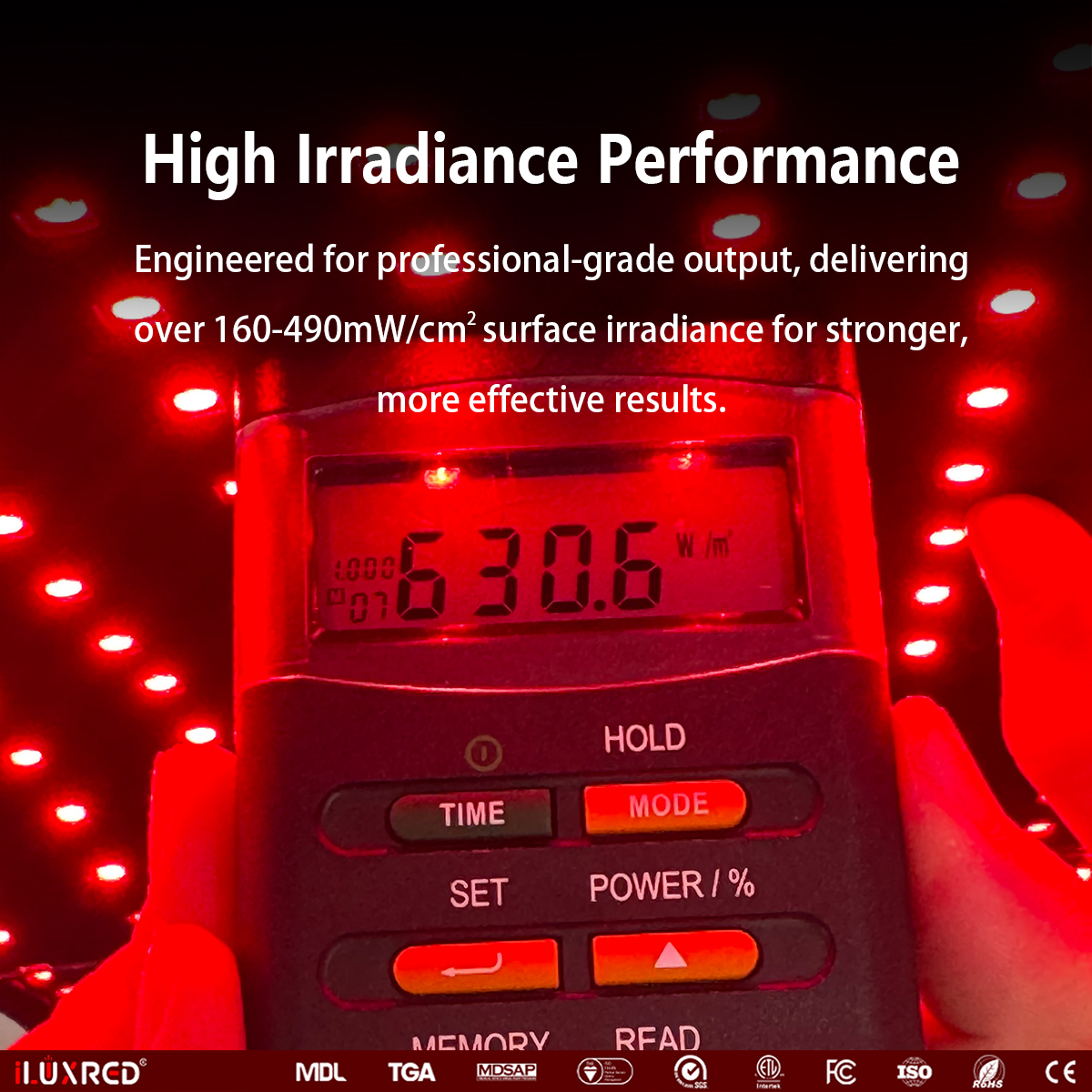 Cinturón de terapia de luz roja iLUXRED con LED infrarrojo para la cintura, 660 Nm, 850 Nm, masaje con calor, portátil, para uso doméstico. 5